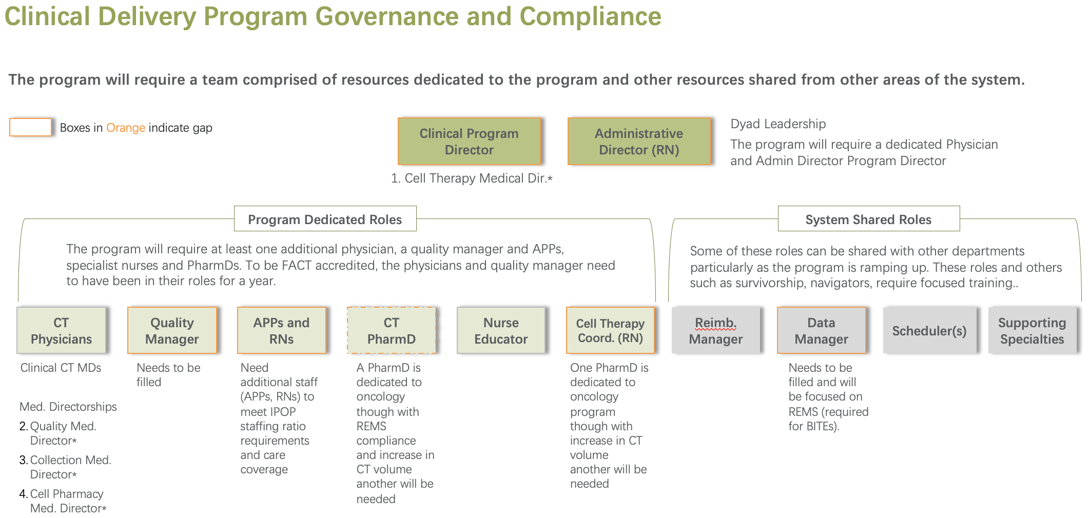 Clinical Delivery Program Governance and Compliance